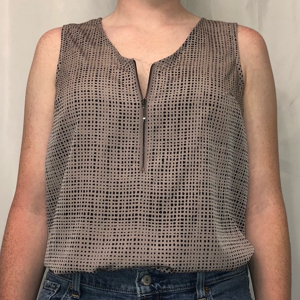 Apt. 9 zipper front dress shirt (S)